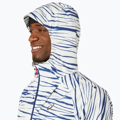 Vyriška bėgimo striukė ASICS Metarun Shibori Waterproof brich/blue expanse