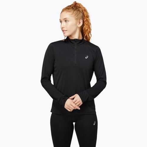 Moteriški bėgimo marškinėliai ilgomis rankovėmis ASICS Core 1/2 Zip Top performance black
