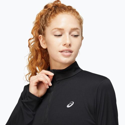 Moteriški bėgimo marškinėliai ilgomis rankovėmis ASICS Core 1/2 Zip Top performance black