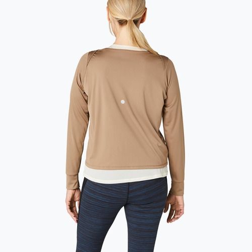 Marškinėliai ilgmis rankovėmis + Moteriškas bėgimo tank topas ASICS Nagino Run pepper/oatmeal