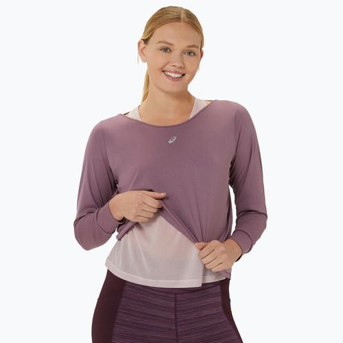 Marškinėliai ilgmis rankovėmis + Moteriškas bėgimo tank topas ASICS Nagino Run dusty mauve/watershed rose