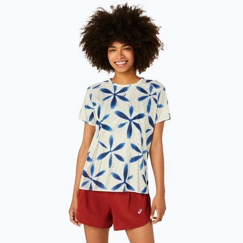 Moteriški bėgimo marškinėliai ASICS Metarun Shibori Top brich/blue expanse