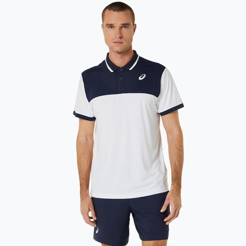 Vyriški polo marškinėliai ASICS Court Polo brilliant white/midnight