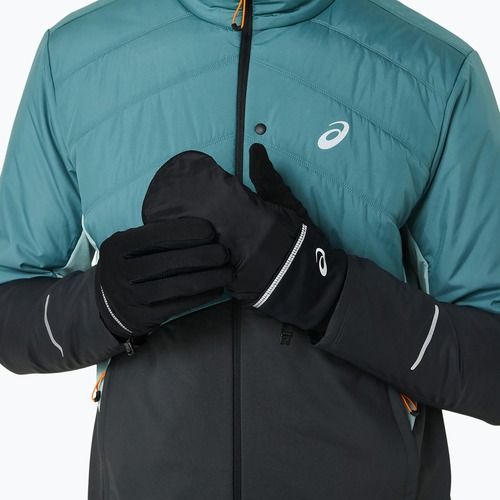 Vyriškos bėgimo pirštinės ASICS Wind-Block Running performance black