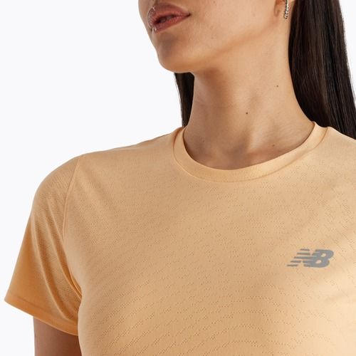 Moteriški bėgimo marškinėliai New Balance Jacquard Slim peach blossom