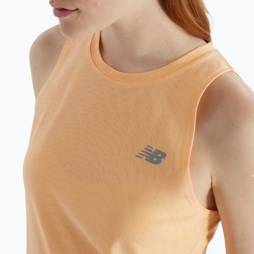Moteriškas bėgimo tank topas New Balance Jacquard Slim Tank peach blossom