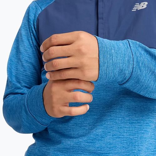 Vyriški bėgimo marškinėliai ilgomis rankovėmis New Balance Athletics Heat Grid 1/2 Zip heron blue