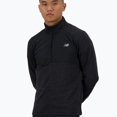 Vyriški bėgimo marškinėliai ilgomis rankovėmis New Balance Athletics Heat Grid 1/2 Zip black