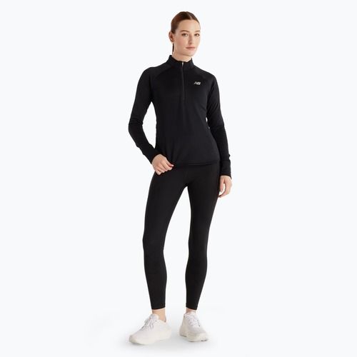 Moteriški bėgimo marškinėliai ilgomis rankovėmis New Balance Athletics Heat Grid 1/2 Zip black