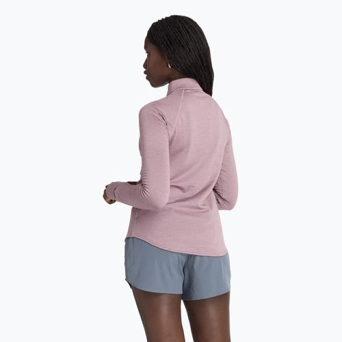 Moteriški bėgimo marškinėliai ilgomis rankovėmis New Balance Athletics Heat Grid 1/2 Zip ice wine heather