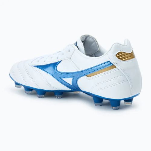 Vaikiški futbolo bateliai Mizuno Morelia II Pro MD white/laser blue/gold