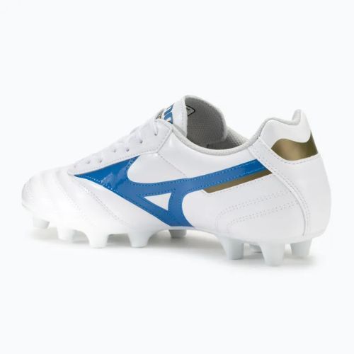 Vaikiški futbolo bateliai Mizuno Morelia II Club FG white/laser blue/gold