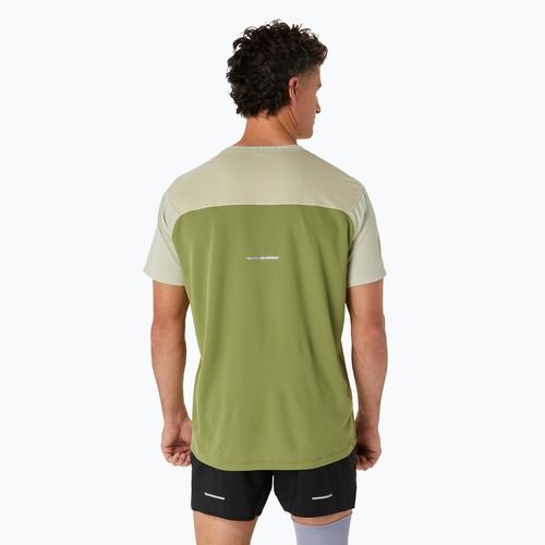 Vyriški bėgimo marškinėliai ASICS Race Top performance dried leaf green/cactus