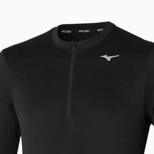 Vyriški bėgimo marškinėliai ilgomis rankovėmis Mizuno Impulse Core Half Zip black