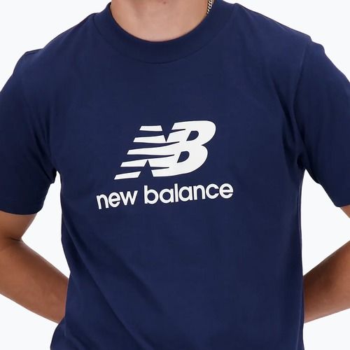 Vyriški marškinėliai New Balance Stacked Logo navy