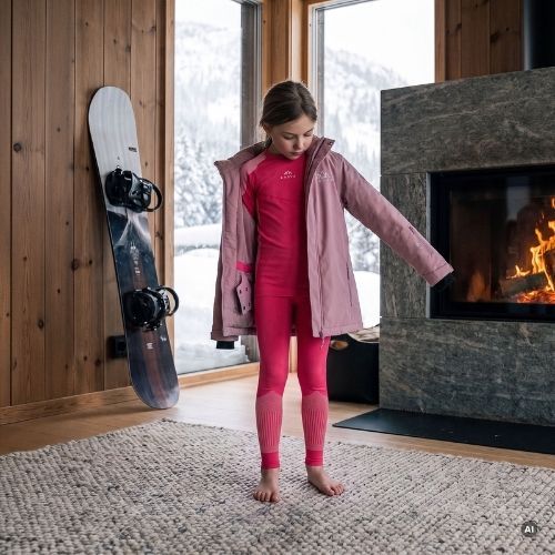 Vaikiškų termoaktyvių apatinių komplektas KADVA Frosty Jrg Set be siūlių rožinis