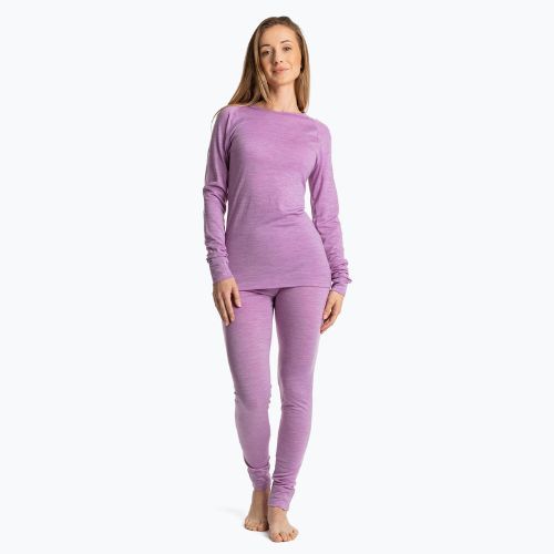 Moteriškų termoaktyvių apatinių komplektas WOOLCANO Merino SET0543 violetinis