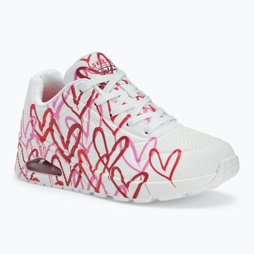 Moteriški batai SKECHERS JGoldcrown Uno Spread The Love white/red/pink