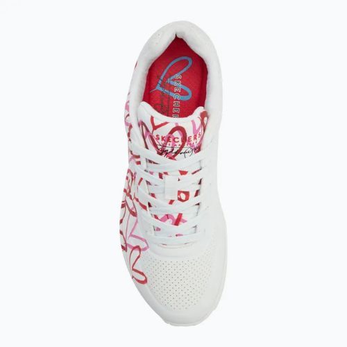 Moteriški batai SKECHERS JGoldcrown Uno Spread The Love white/red/pink