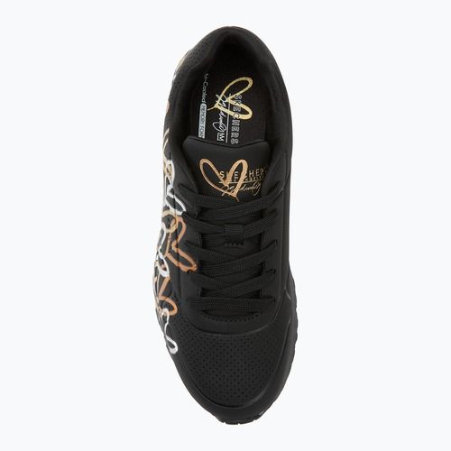 Vaikiški batai SKECHERS JGoldcrown Uno Lite Metallic Love black/gold