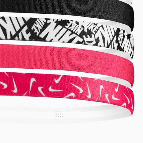 Galvos juosta Nike Headbands Printed 6 vnt. white/aster pink/black