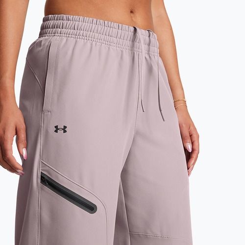 Moteriškos kelnės Under Armour Unstoppable Woven Wide Leg tetra gray/black