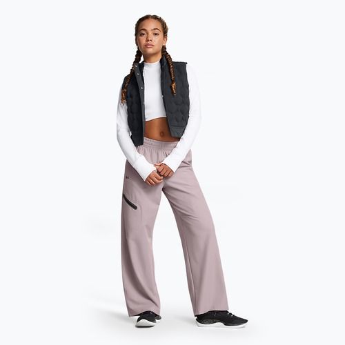 Moteriškos kelnės Under Armour Unstoppable Woven Wide Leg tetra gray/black