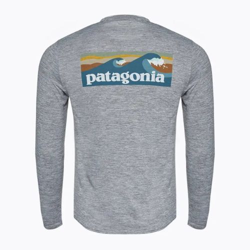 Vyriški marškinėliai ilgomis rankovėmis Patagonia Cap Cool Daily Graphic Shirt-Waters boardshort logo abalone blue/feather grey