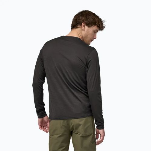 Vyriški marškinėliai ilgomis rankovėmis Patagonia Cap Cool Merino Blend black