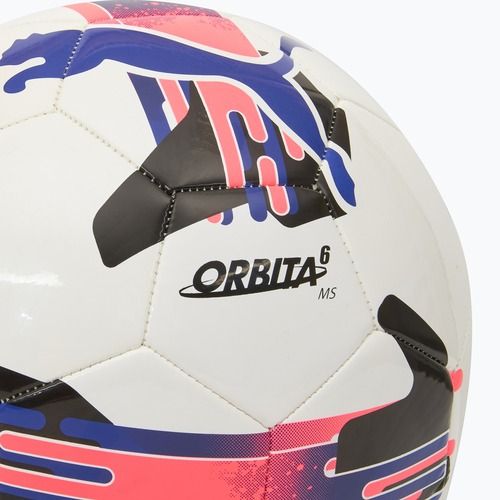 Futbolo kamuolys PUMA Orbita 6 MS puma white/lapis lazuli/sunset glow dydis 4