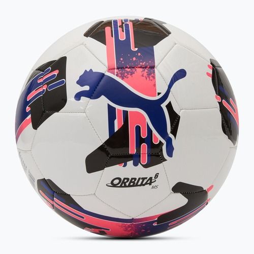 Futbolo kamuolys PUMA Orbita 6 MS puma white/lapis lazuli/sunset glow dydis 5