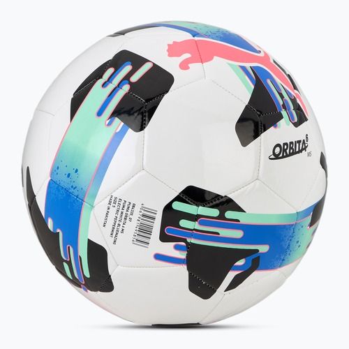 Futbolo kamuolys PUMA Orbita 6 MS puma white/bluemazing/electric peppermint dydis 5
