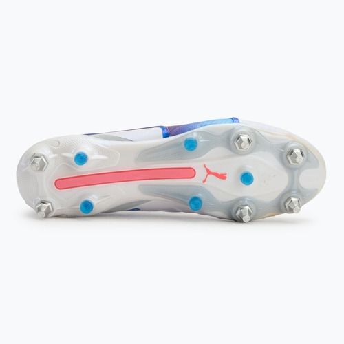 Vyriški futbolo batai PUMA King Ultimate MxSG puma white/bluemazing/flat light grey/sunset glow