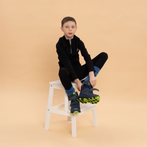 Vaikiški žieminiai batai KADVA Snowey Mid WaterProof tamsiai mėlyna/žalia