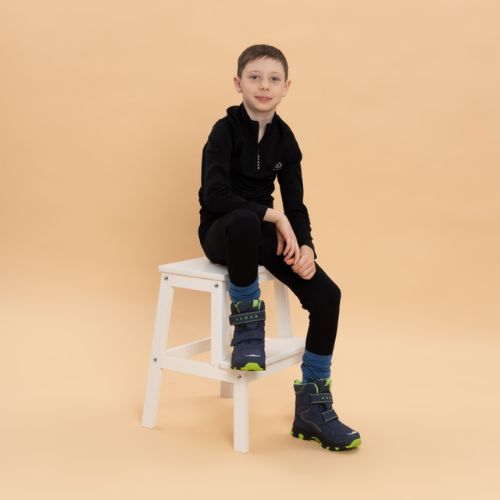 Vaikiški žieminiai batai KADVA Snowey Mid WaterProof tamsiai mėlyna/žalia