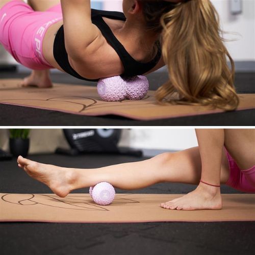 Dvigubas masažo kamuolys XTREXO TXO-B4Z075-VT violetinis