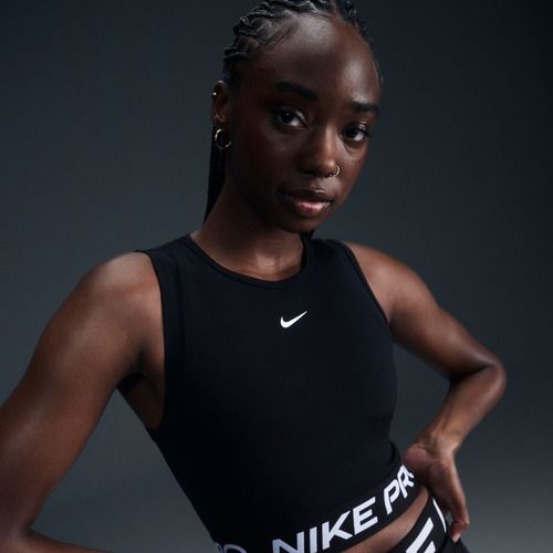 Moteriškas treniruočių tank topas Nike Pro Dri-Fit black/white
