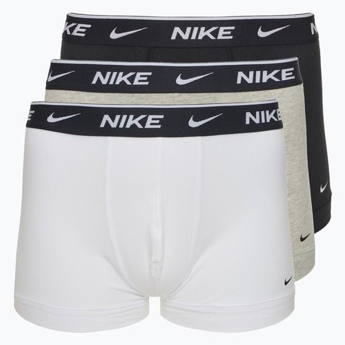 Vyriškos trumpikės Nike Everyday Cotton Stretch Trunk 3 poros white/grey heather/black
