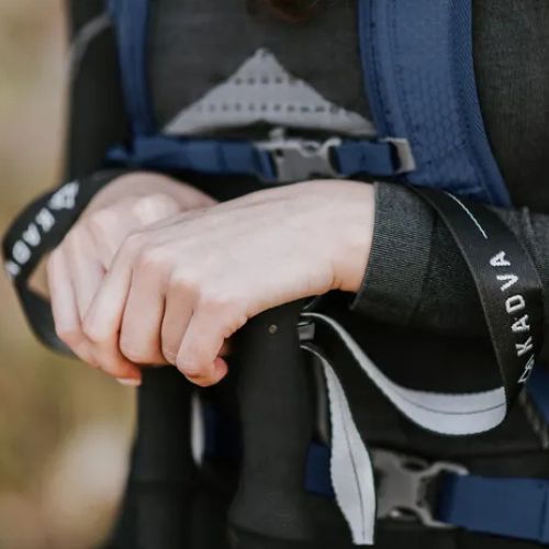 Reguliuojamos anglies pluošto KADVA Torre žygio lazdos pilkos spalvos
