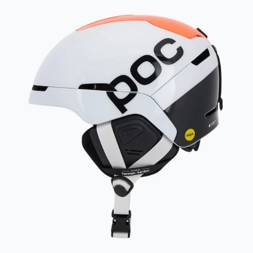 Slidinėjimo šalmas POC Obex Connect hydrogen white/fluorescent orange avip