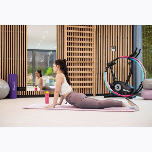 Pratimų kilimėlis XTREXO NBR 15 mm su diržu rožinis