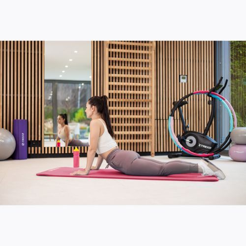 Pratimų kilimėlis XTREXO NBR 15 mm su diržu rožinis