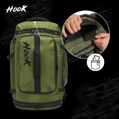 Kuprinė HOOK FIGHTING Training 2w1 Duffel Bag 30 l žalia
