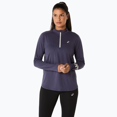 Moteriški bėgimo marškinėliai ilgomis rankovėmis ASICS Icon 1/2 Zip LS Top indigo fog