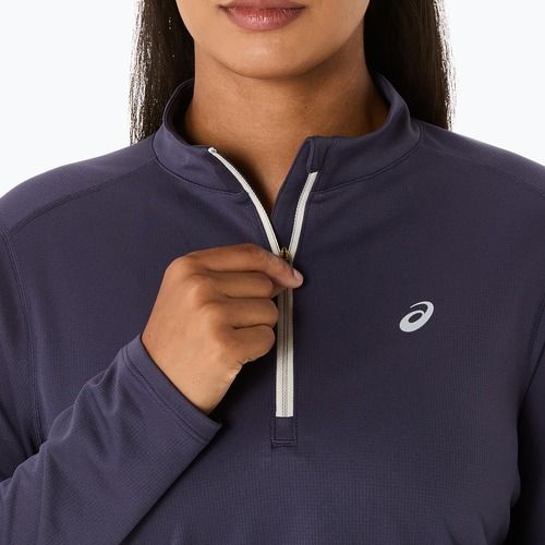 Moteriški bėgimo marškinėliai ilgomis rankovėmis ASICS Icon 1/2 Zip LS Top indigo fog