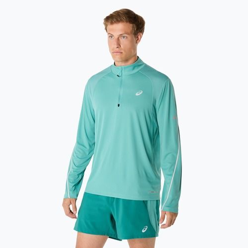 Vyriški bėgimo marškinėliai ilgomis rankovėmis ASICS Road Lite-Show 1/2 Zip light teal