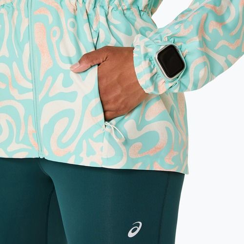 Moteriška bėgimo striukė ASICS Road Lite-Show Packable oasis green/multi color