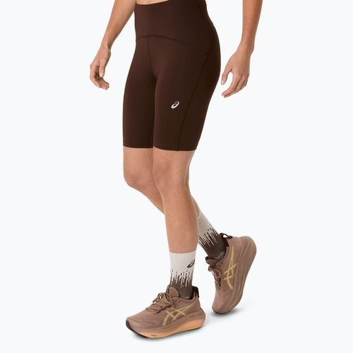 Moteriški bėgimo šortai ASICS Road High Waist 8IN Sprinter coffee