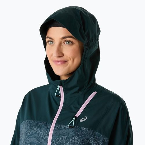 Moteriška bėgimo striukė ASICS Fujitrail Packable saxon green/light ube