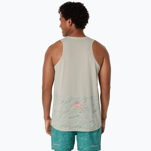 Vyriškas bėgimo tank topas ASICS Fujitrail Singlet white sage/rainy lake